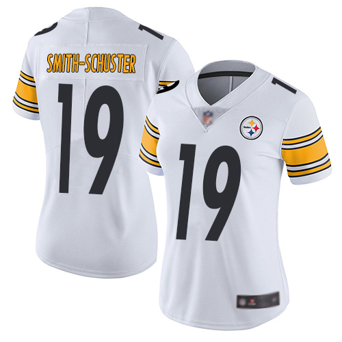 Women Pittsburgh Steelers Football 19 Limited White JuJu Smith Schuster Road Vapor Untouchable Nike NFL Jersey